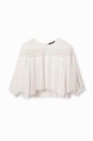 Boho-blouse met franjes - WHITE - M