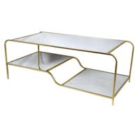 Hoofdtafel DKD Home Decor Glamour Gouden Metaal Spiegel 120 x 60 x 45 cm