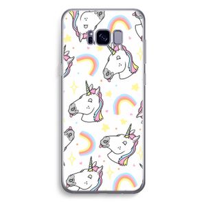 Rainbow Unicorn: Samsung Galaxy S8 Plus Transparant Hoesje