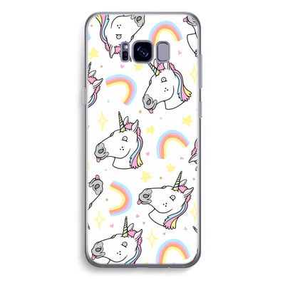 Rainbow Unicorn: Samsung Galaxy S8 Plus Transparant Hoesje