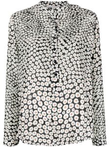 Stella McCartney chemise en soie à fleurs - Noir