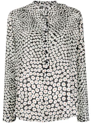 Stella McCartney chemise en soie à fleurs - Noir