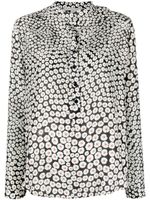 Stella McCartney chemise en soie à fleurs - Noir