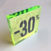 Acryl kortingsblok -30% fluor groen