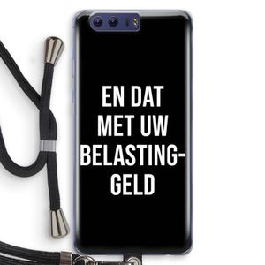 Belastinggeld - Zwart: Honor 9 Transparant Hoesje met koord