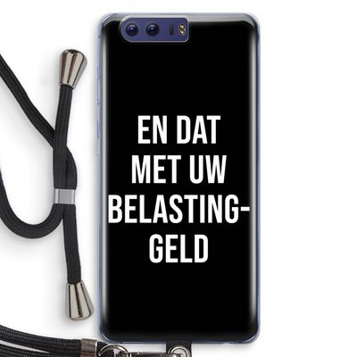 Belastinggeld - Zwart: Honor 9 Transparant Hoesje met koord