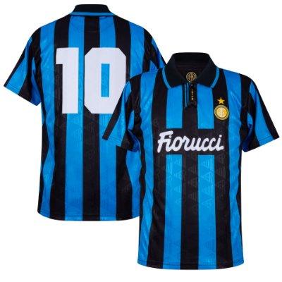 F.C. Internazionale Retro Voetbalshirt 1993-1994 + Nummer 10 (Bergkamp