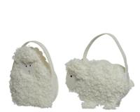 Decoris Tasje teddy schaap l7.5-w28-h28cm