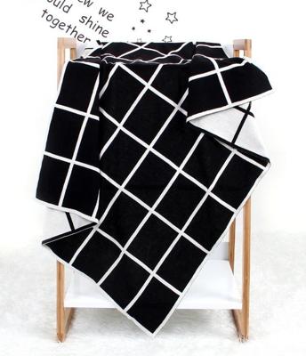 Gebreide Plaid baby deken (zwart)