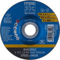 PFERD 62012630 E 125-1,9 PSF DUO STEELOX Afbraamschijf gebogen Diameter 125 mm Boordiameter 22.23 mm 10 stuk(s)