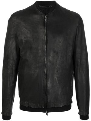 Salvatore Santoro veste en cuir à fermeture zippée - Noir