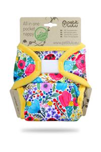 Petit Lulu Pocketluier Flower Garden - OneSize (4-15 kilo) - Klittenband