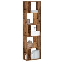 Boekenkast 5-laags 45x23,5x162,5 cm bewerkt hout oud hout - thumbnail