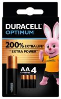 Duracell batterij Optimum AA, blister van 4 stuks Duracell batterij Optimum AA, blister van 4 stuks