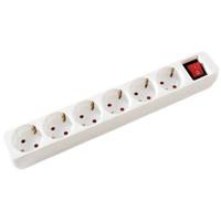 VALUE 6-voudige stekkerdoos met schakelaar, wit, 10 m