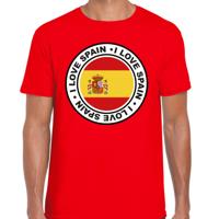 Verkleed T-shirt voor heren - I love Spanje - rood - voetbal supporter - themafeest