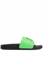 Giuseppe Zanotti claquettes Brett en cuir à effet peau de crocodile - Vert