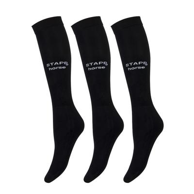 STAPP Horse Paardrijsokken Ultra Fine 3-pack Zwart-35/42