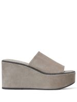 Brunello Cucinelli mules à plateforme - Gris