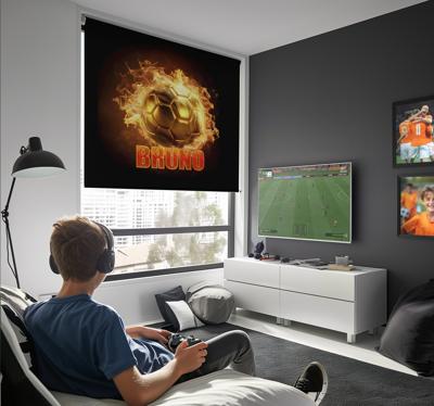 Gouden vuurbal voetbal rolgordijn