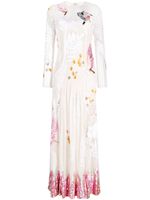 Temperley London robe évasée Opera Tatoo à broderies - Blanc