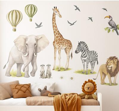 Pastel safari ballonnen muursticker