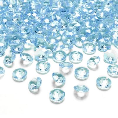Hobby/decoratie nep diamantjes/steentjes - 50x - turquoise blauw - D1,2 x H0,7 cm