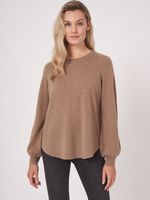 Cashmere trui met pofmouwen