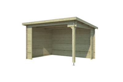 Overkapping Lara 380x275 Olijfgroen Geimpregneerd - Outdoor life