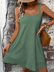 Plain Casual Dress With No