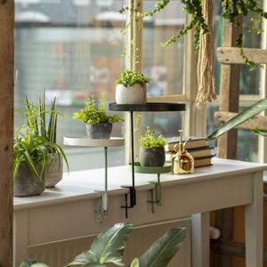 Esschert Design plantenblad met klem rond s groen