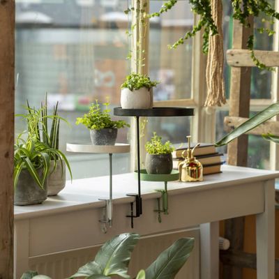 Esschert Design plantenblad met klem rond s groen