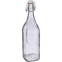 Westmark Beugelfles / Weckfles - transparant glas - luchtdicht - 1 liter - waterfles - vierkant