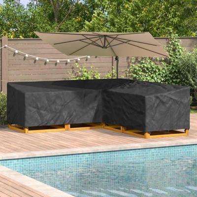 Hoes voor tuinmeubelen Zwart 255 x 255 x 80 cm 210D Oxford Stof