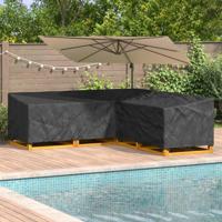 Hoes voor tuinmeubelen Zwart 255 x 255 x 80 cm 210D Oxford Stof