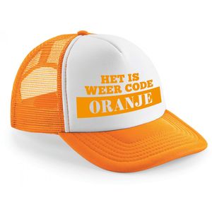 Koningsdag snapback/cap - code oranje - oranje/wit - pet - unisex