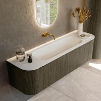 Badmeubel Mondiaz Kurve | 160 cm cm | Meubelkleur Shadow | Wastafelkleur Talc | Solid surface | Wasbak midden spoelbak | Zonder kraangat(en) Badmeubel Mondiaz Kurve | 160 cm cm | Meubelkleur Shadow | Wastafelkleur Talc | Solid surface | Wasbak midden spoelbak | Zonder kraangat(en)