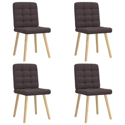 Eetkamerstoelen 4 st stof donkerbruin