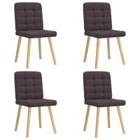 Eetkamerstoelen 4 st stof donkerbruin