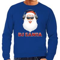 Foute Kersttrui - sweater - DJ santa met koptelefoon - blauw - voor heren - kerstkleding