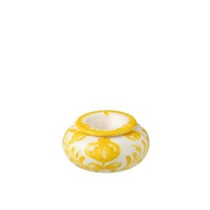 J-Line Ashtray Granada Ceramic White|Yellow Large