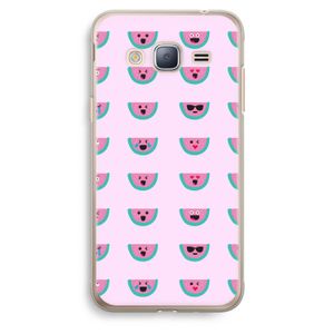 Smiley watermeloenprint: Samsung Galaxy J3 (2016) Transparant Hoesje