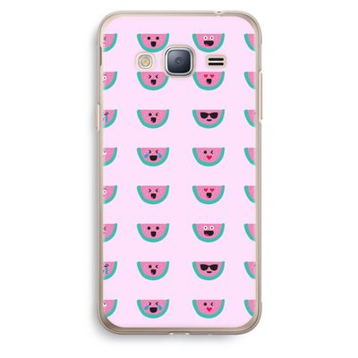 Smiley watermeloenprint: Samsung Galaxy J3 (2016) Transparant Hoesje