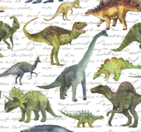 Slaapkamer behang realistische dinosaurussen
