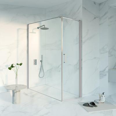 Fortifura Galeria Douchecabine - 60x180x200 - Profiel veiligheidsglas - anti kalk - Geborsteld RVS PVD (RVS) SW1122469/SW797920/SW797908