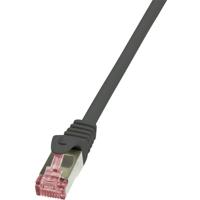 LogiLink CQ2023S RJ45 Netwerkkabel, patchkabel CAT 6 S/FTP 0.50 m Zwart Vlambestendig, Snagless 1 stuk(s) - thumbnail