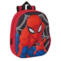 3D-schoolrugzak Spider-Man Zwart Rood 27 x 33 x 10 cm - thumbnail