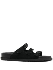 Birkenstock claquettes en daim à boucles - Noir