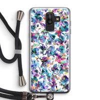 Hibiscus Flowers: Samsung Galaxy J8 (2018) Transparant Hoesje met koord