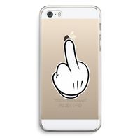 Middle finger white: iPhone 5 / 5S / SE Transparant Hoesje